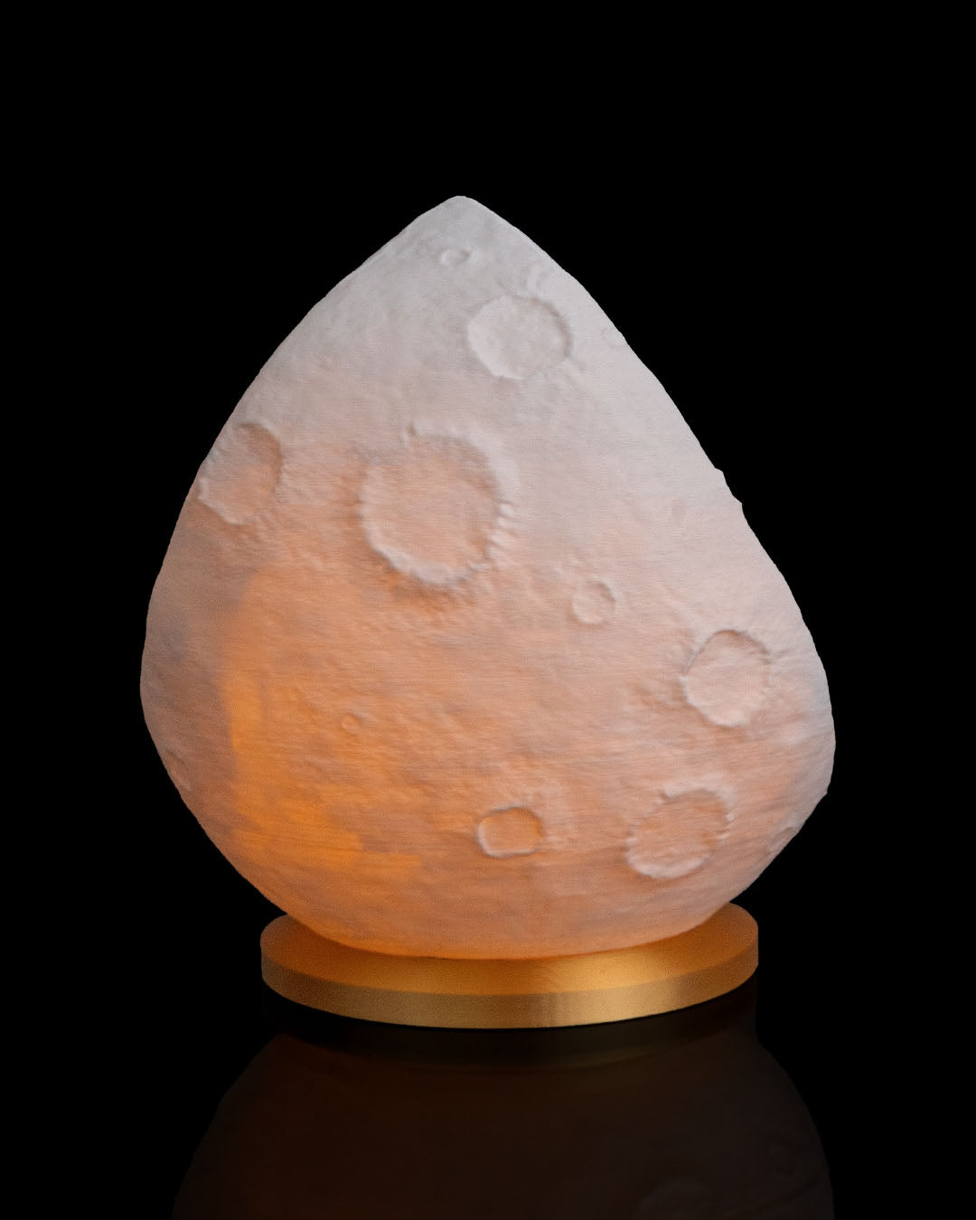 Village on the Moon Table Lamp — 3D Printed Lunar Winter Village Light with LED Glow